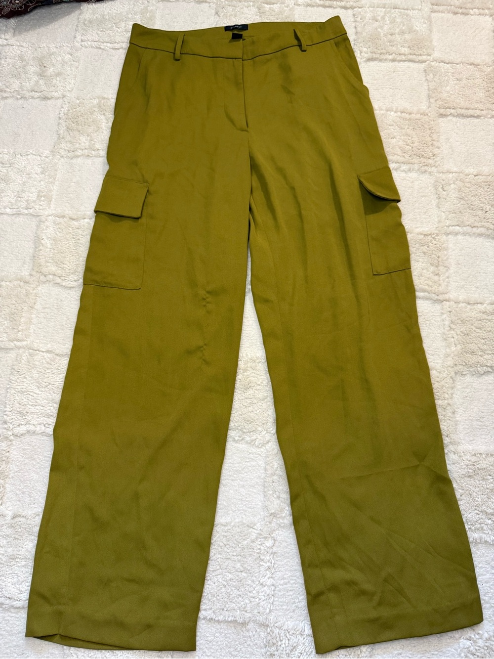 Halogen chartreuse green Wide-Leg Cargo Pants Size M